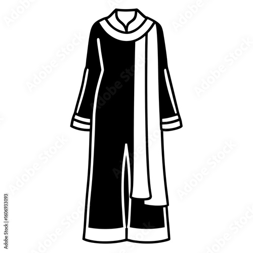 Salwar Kameez Traditional Outfit – Art Vector Illustration