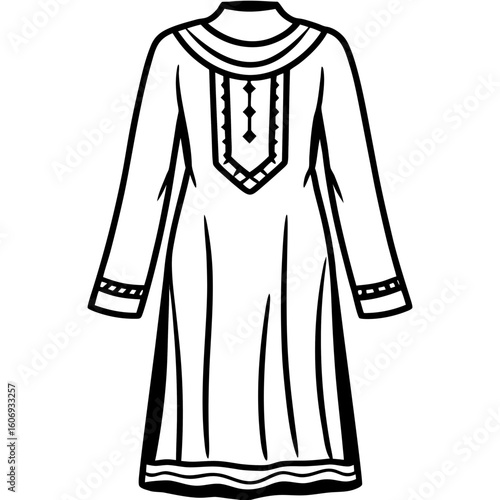 Salwar Kameez Traditional Outfit – Art Vector Illustration