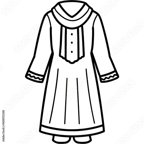 Salwar Kameez Traditional Outfit – Art Vector Illustration
