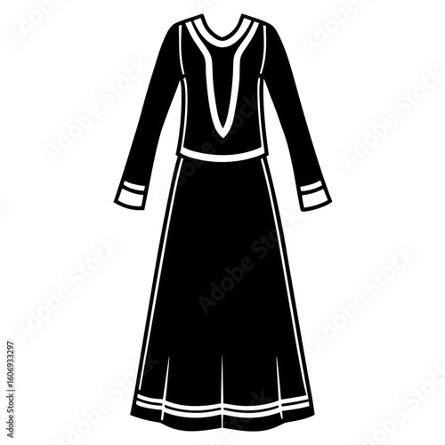 Salwar Kameez Traditional Outfit – Art Vector Illustration