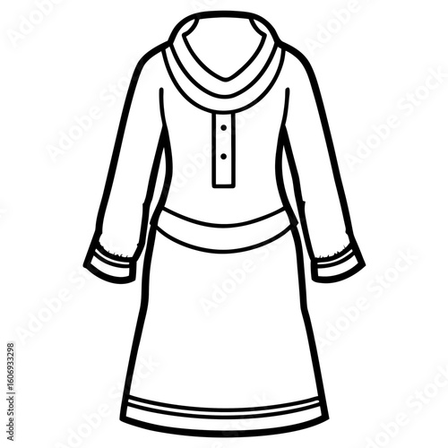 Salwar Kameez Traditional Outfit – Art Vector Illustration