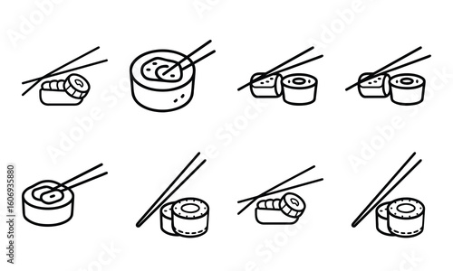 Fast Food Vector Icon Set of Burger, Pizza, French Fries, Hot Dog, Soda, Donut, Ice Cream, Flat Color Illustration for Restaurant Menu, Cafe, Sticker, Social Media, on White Background