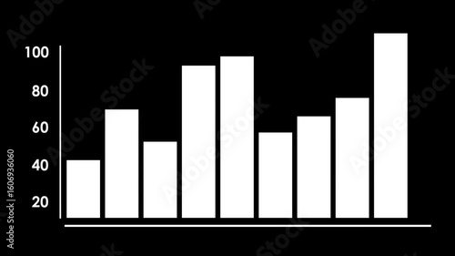 business graph on black background