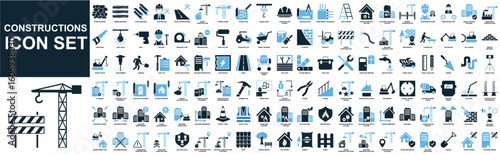 Set construction icon vector illustrating building a scene or stage. Ideal for film, theater, events, exhibition design, and creative production themes.	
