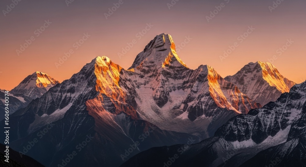 Fototapeta premium Golden Hour Himalayan Mountain Peak