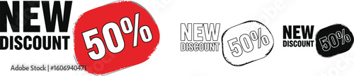 New discount sale promotion offer price tag fifty percent off special deal retail