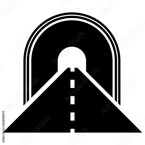 tunnel icon vector illustration drawing.