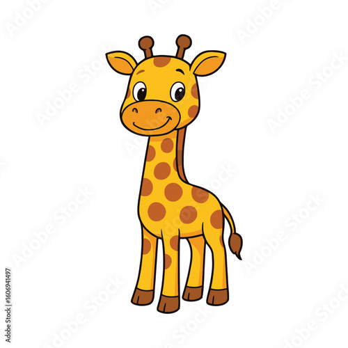 Cartoon giraffe vector illustration