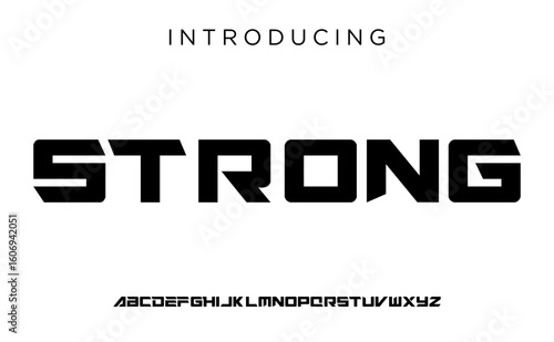 Futuristic modern geometric font logo. racing font, workshop, automotive, digital technology abstract alphabet. 