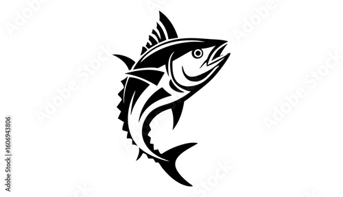 Commercial fish species. tuna fish. Vector illustration cartoon flat icon isolated on white.