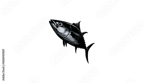 Commercial fish species. tuna fish. Vector illustration cartoon flat icon isolated on white.