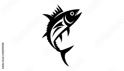 Commercial fish species. tuna fish. Vector illustration cartoon flat icon isolated on white.