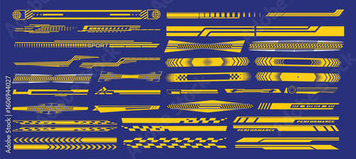 Racing sport performance graphic stripes and elements vector