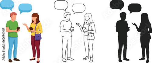 People talking communication conversation discussion dialogue speech bubbles chat social