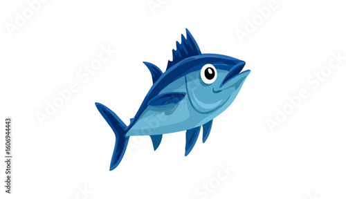 Commercial fish species. tuna fish. Vector illustration cartoon flat icon isolated on white.
