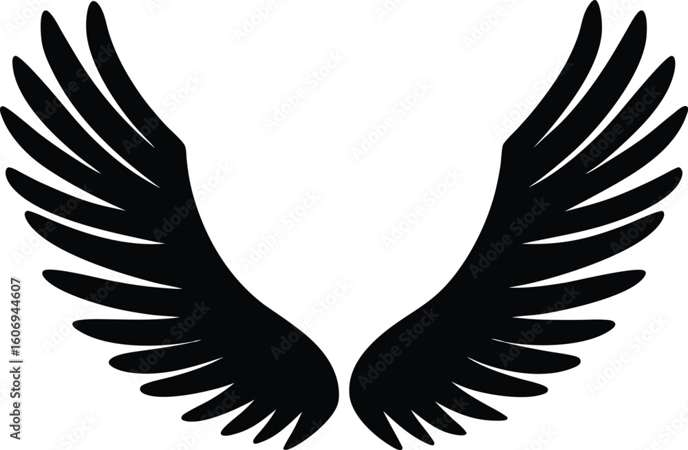 Fototapeta premium wings silhouette vector icon illustration for brand logo