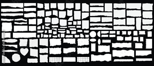 White paper scraps and torn edges collection vector