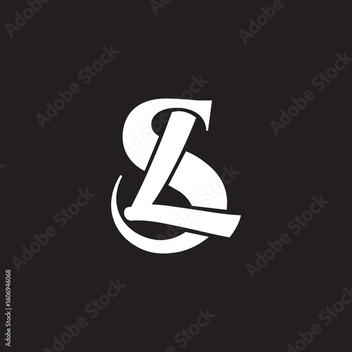 Initial monogram LS or SL vector template.