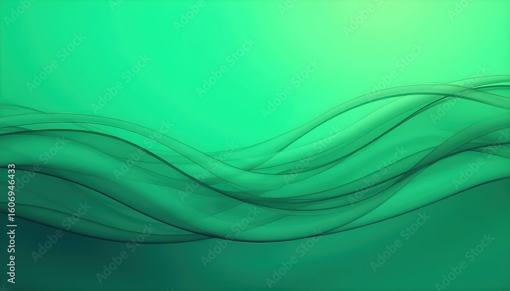 Obraz premium Abstract Curved Wave With Green Gradient Lines
