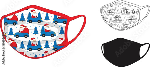 Christmas face mask santa claus face mask festive face mask holiday face covering