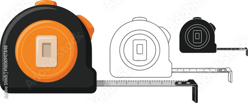 Tape measure tool measuring construction equipment length metric imperial scale unit