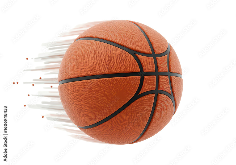 Fototapeta premium Isolated Basketball Ball in Motion with Trail Effect