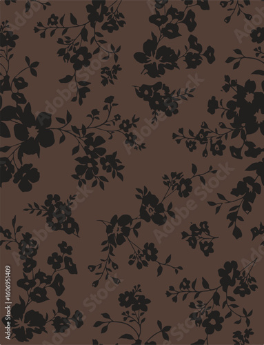 Purple and orange flowers on a white background, light colors, soft. watercolor flower seamless pattern. Watercolor print in rustic vintage style, textile or wallpaper.