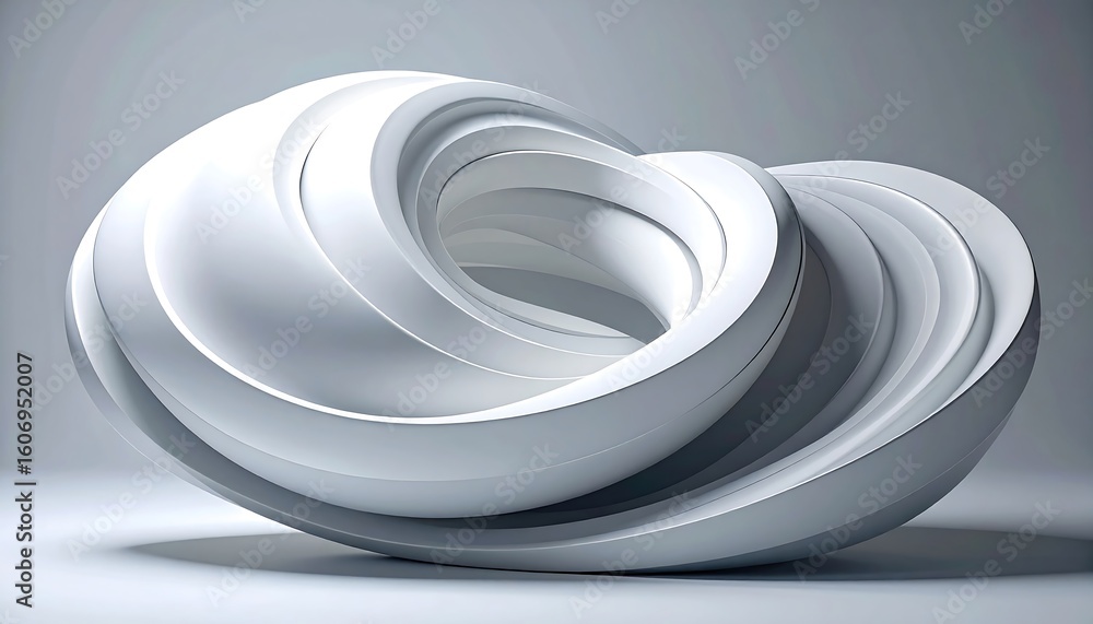 Obraz premium Abstract, sculpted, white form