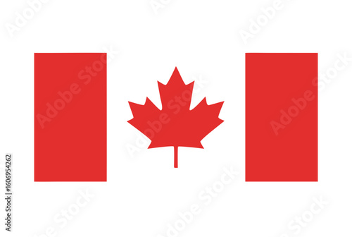 flat design canada flag maple leaf icon vector illustration