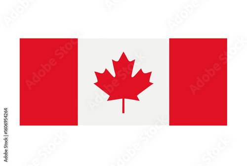 flat design canada flag maple leaf icon vector illustration