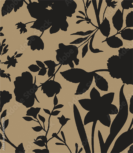 Purple and orange flowers on a white background, light colors, soft. watercolor flower seamless pattern. Watercolor print in rustic vintage style, textile or wallpaper.