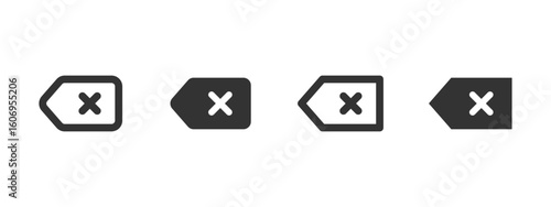 Cancel icon. Button with an X mark for closing or removing elements vector illustration. Backspace navigation symbol. Exit, dismiss or undo actions sign. UI element for rejection or stopping pictogram