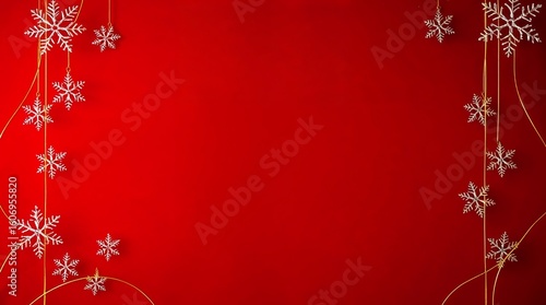 Elegant Red Velvet Christmas Background with Gold Frame — Perfect for Luxury Event Poster or Card