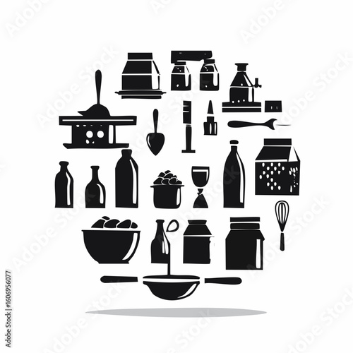 Captivating kitchenware silhouette collection perfect for culinary inspiration and modern design projects