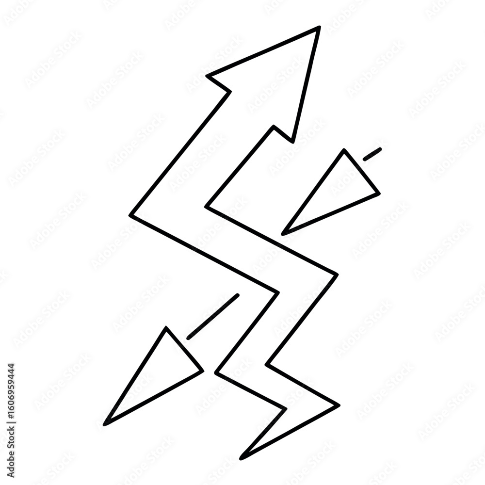 Power Surge Graphic Upward Zig Zag Arrow Symbolizing Energy and Growth Power Surge Graphic Upward Zig Zag Arrow Symbolizing Energy and Growth