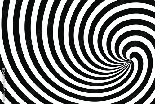 Black and white spiral optical illusion pattern