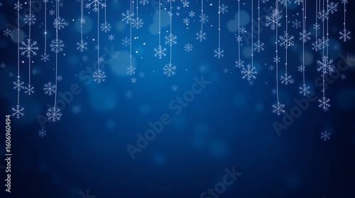 Navy and Silver Snowfall Christmas Background — Great for Winter Event Posters or Invitations