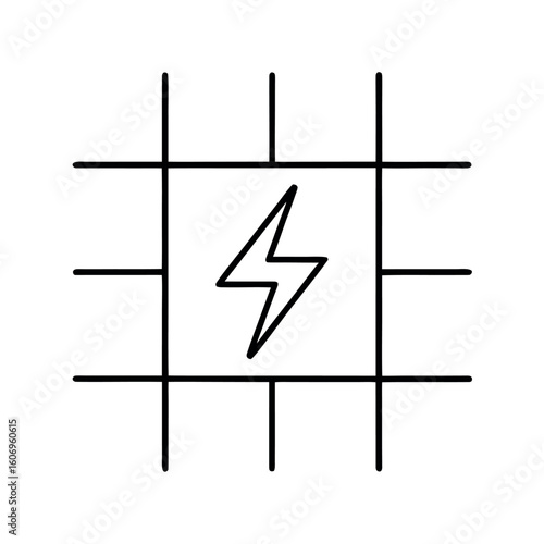Smart Grid Network with Central Bolt Modern Energy Infrastructure Design