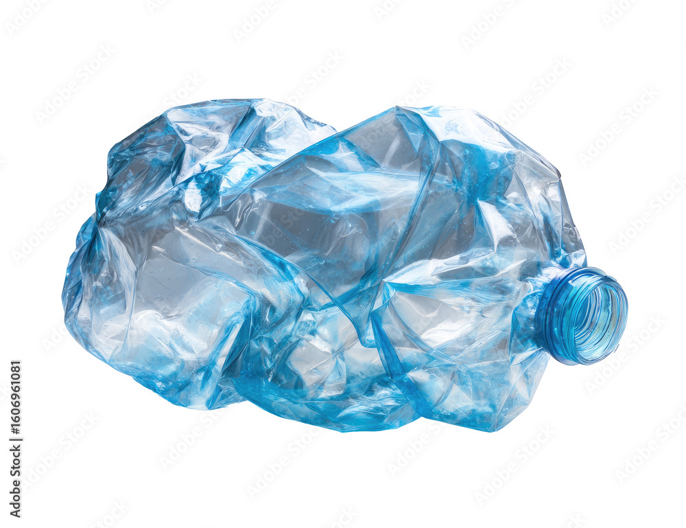 Obraz premium Crushed blue plastic water bottle (1)