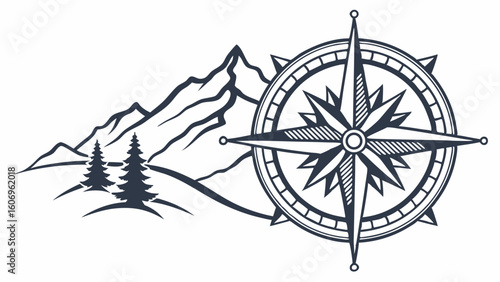 compass on black background