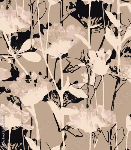 seamless floral pattern featuring large, detailed flowers with soft petals in pastel tones such as pink, cream, and white. the flowers should appear three-dimensional with intricate textures, resembli