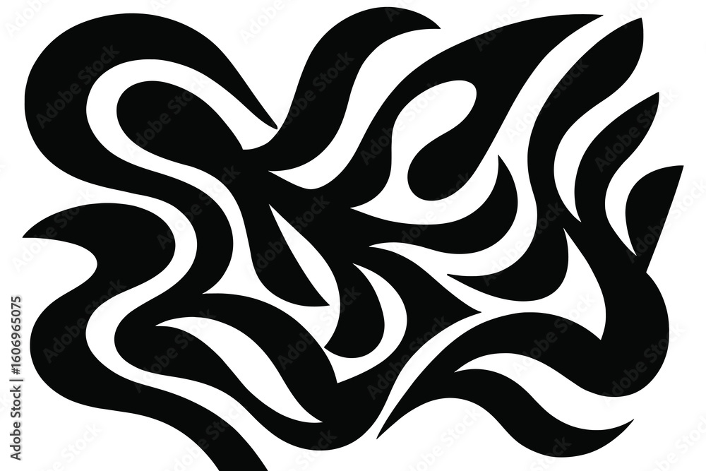 Obraz premium Abstract black and white organic swirling shape design