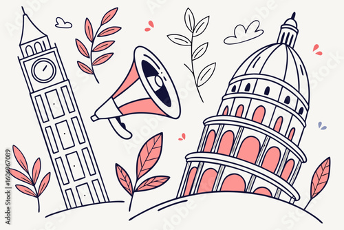vector illustration of a big ben