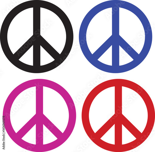 peace sign symbol icon vector  illustration