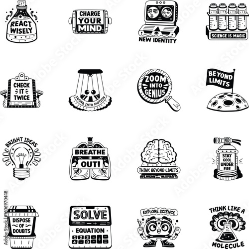 WebBundle of Science Study Glyph Stickers
