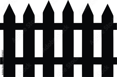 Fence  black silhouette vector illustration,Fence icon,garden Fence
