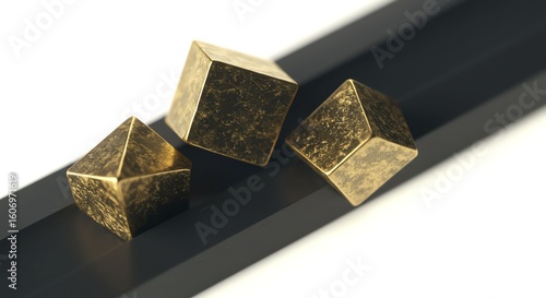 Wallpaper Mural Golden Geometric Shapes on Black Line Abstract Design Torontodigital.ca