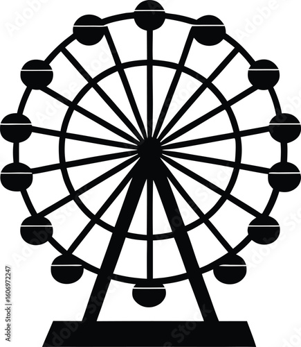 Ferris wheel silhouette vector,Ferris wheel icon illustration