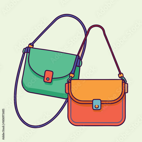vector illustration of a crossbody bag