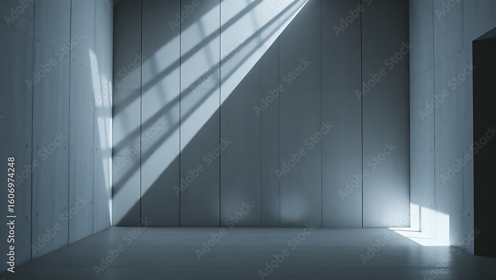 Fototapeta premium Sunlight streams through barred windows casting dramatic shadows